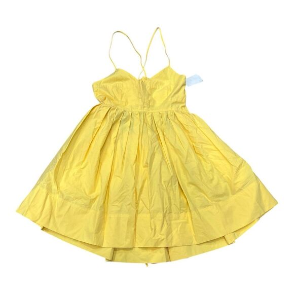 A.L.C. Yellow Lace Up Open Back Leona Mini Dress 8 - Picture 2 of 8